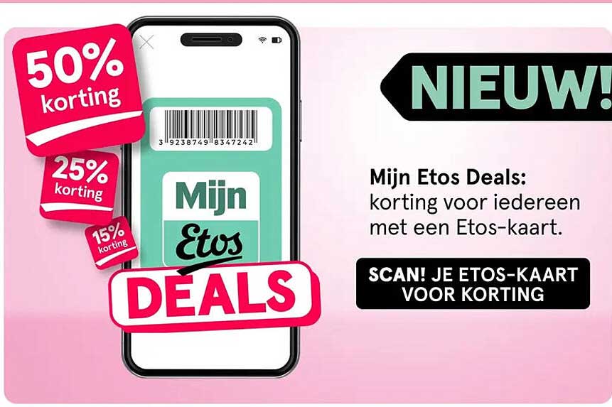 Mijn Etos Deals: korting voor iedereen met een Etos-kaart.