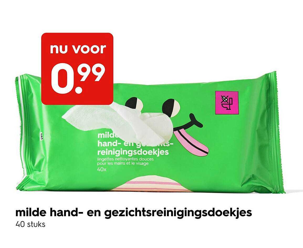 milde hand- en gezichtsreinigingsdoekjes