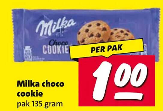 Milka choco cookie pak 135 gram PER PAK