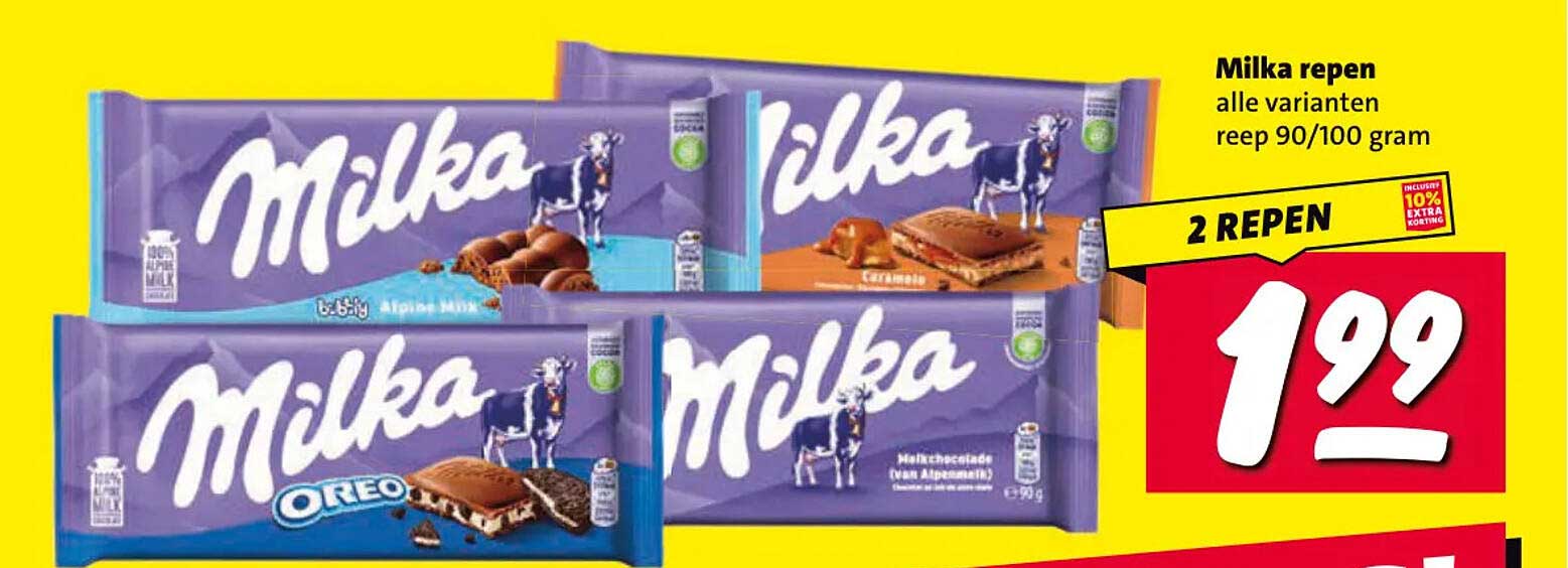 Milka repen alle varianten reep 90/100 gram 2 REPEN