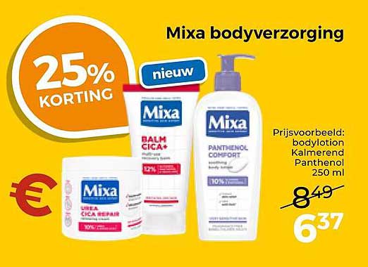 Mixa bodyverzorging 25% korting
