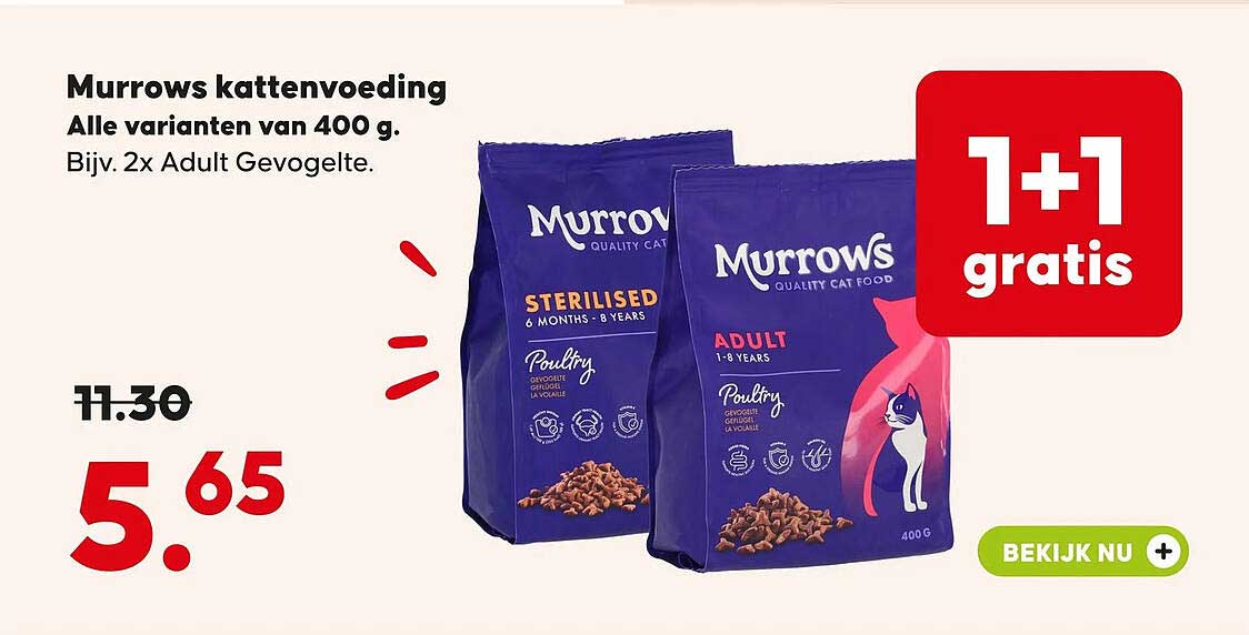 Murrows kattenvoeding 1+1 gratis