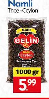 Namli Thee - Ceylon SARI GELİN SARI Ceylon 1000 gr