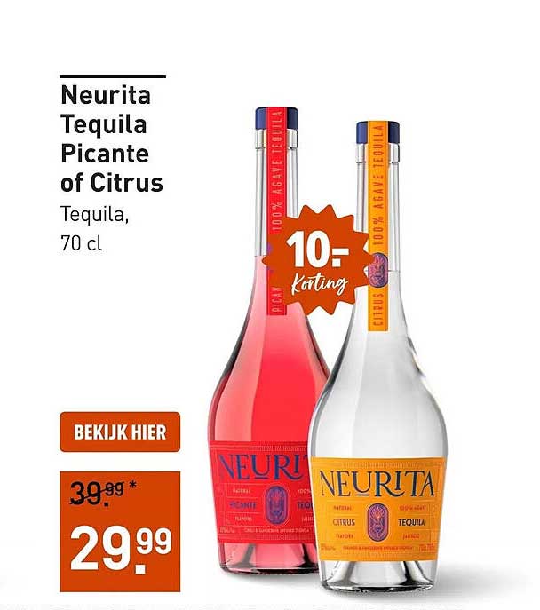 Neurita Tequila Picante of Citrus Tequila, 70 cl
