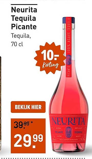 Neurita Tequila Picante Tequila, 70 cl 10,- korting