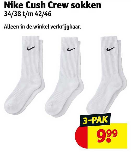 Nike Cush Crew sokken 34/38 t/m 42/46 3-PAK