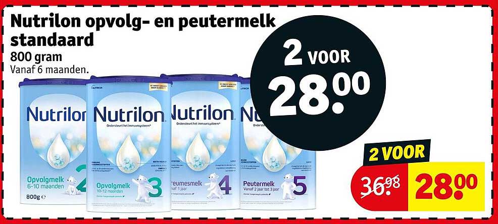 Nutrilon opvolg- en peutermelk standaard 800 gram Vanaf 6 maanden. 2 voor 28.00