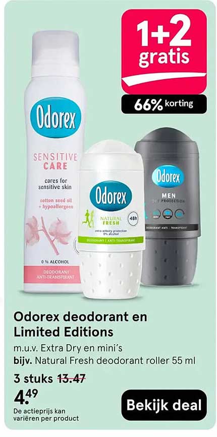Odorex deodorant en Limited Editions 1+2 gratis
