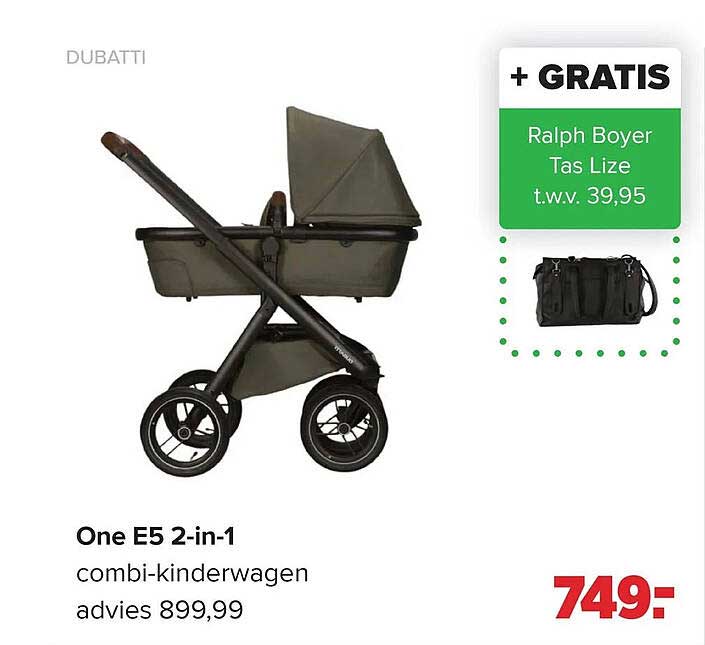 One E5 2-in-1 combi-kinderwagen + GRATIS Ralph Boyer Tas Lize t.w.v. 39,95