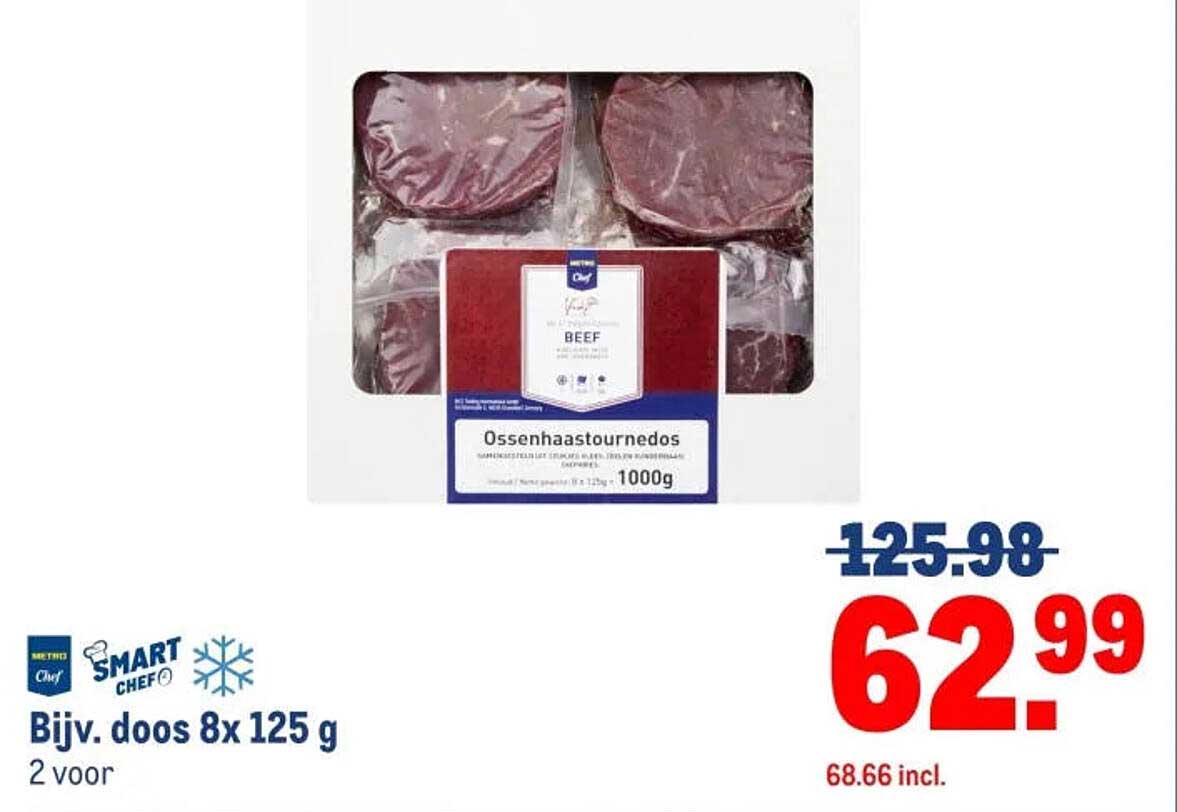 Ossenhaastournedos Bijv. doos 8x 125 g 2 voor