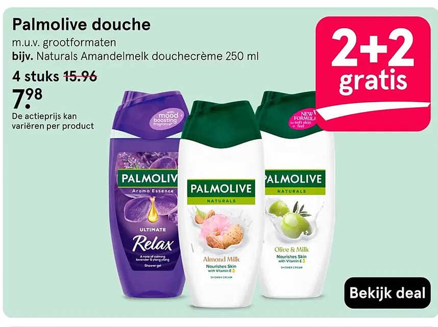 Palmolive douche 2+2 gratis