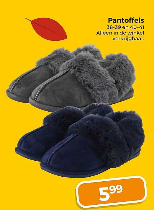 Pantoffels 38-39 en 40-41 Alleen in de winkel verkrijgbaar.