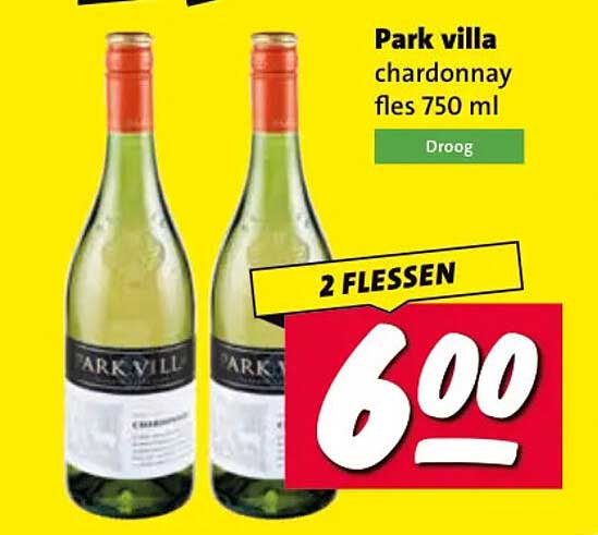 Park villa chardonnay fles 750 ml 2 flessen