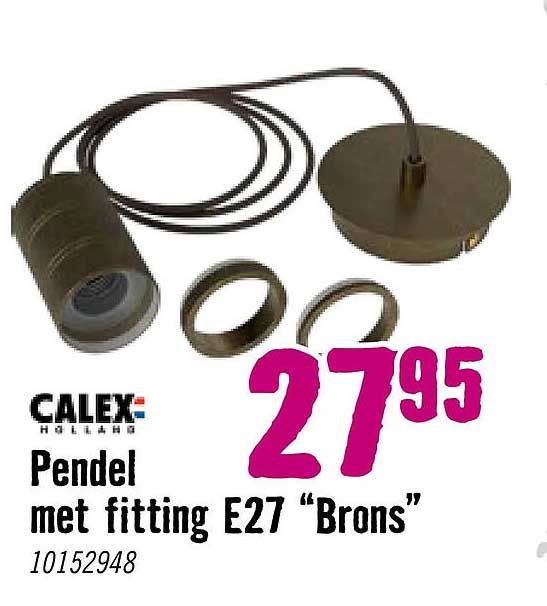 Pendel met fitting E27 “Brons”