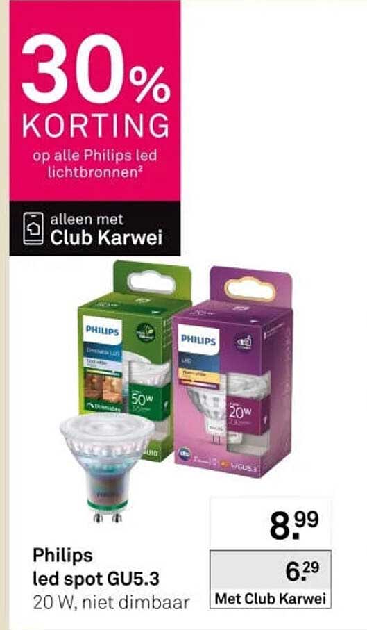 Philips led spot GU5.3 20 W, niet dimbaar