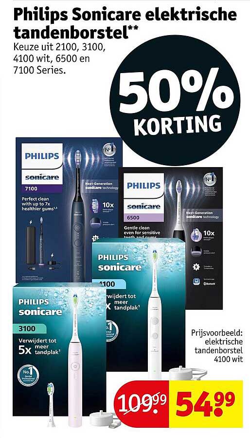 Philips Sonicare elektrische tandenborstel 50% KORTING