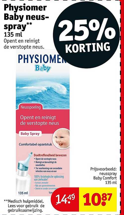 Physiomer Baby neusspray 135 ml 25% korting
