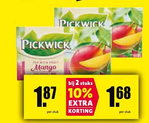 Pickwick Tea with fruit Mango 10% EXTRA KORTING bij 2 stuks