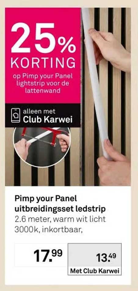 Pimp your Panel uitbreidingsset ledstrip 25% KORTING