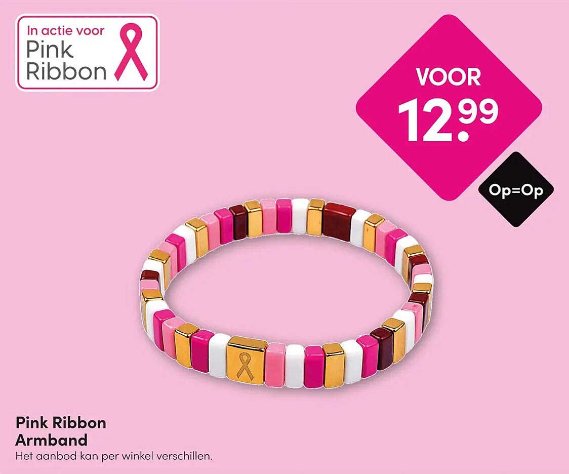 Pink Ribbon Armband