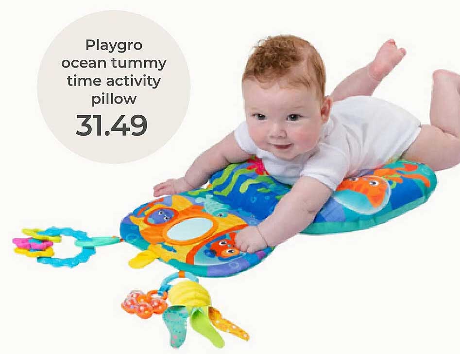 Playgro ocean tummy time activity pillow