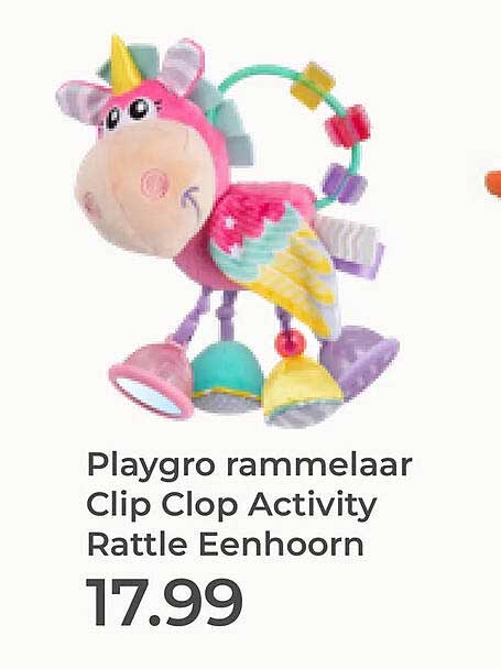 Playgro rammelaar Clip Clop Activity Rattle Eenhoorn