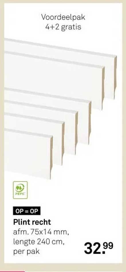 Plint recht voordeelpak 4+2 gratis
