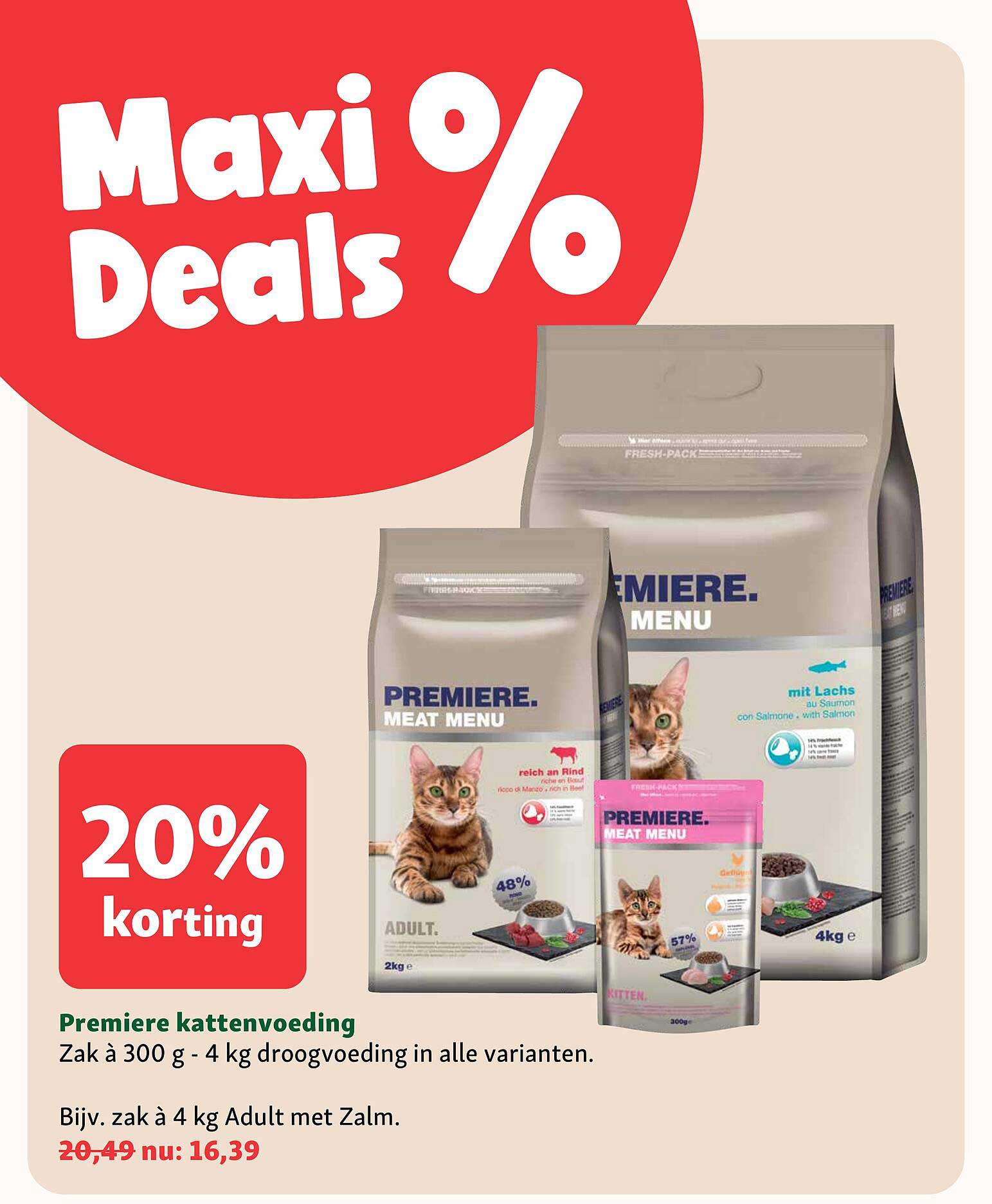 Premiere kattenvoeding 20% korting