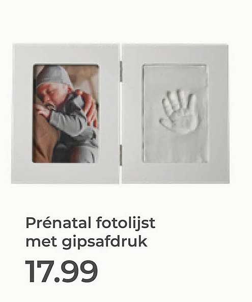 Prénatal fotolijst met gipsafdruk