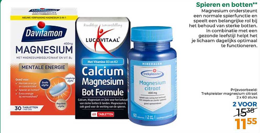 Prijvoorbeeld: Trekpleister magnesium citraat 2 x 60 stuks 2 VOOR
