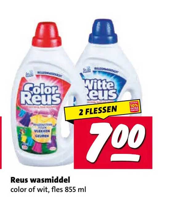Reus wasmiddel color of wit, fles 855 ml 2 flessen