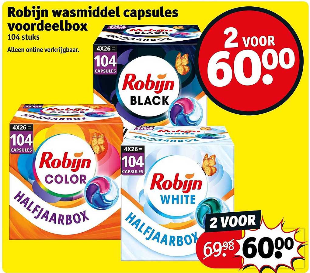 Robijn wasmiddel capsules voordeelbox 104 stuks
