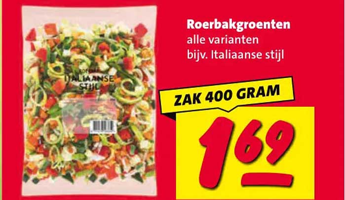 Roerbakgroenten alle varianten bijv. Italiaanse stijl ZAK 400 GRAM