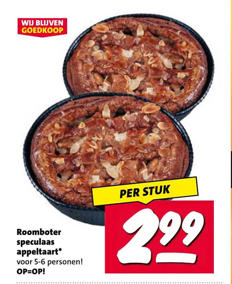 Roomboter speculaas appeltaart* voor 5-6 personen! OP=OP!