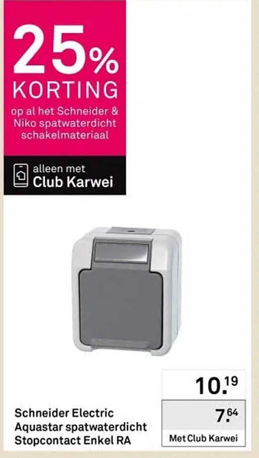 Schneider Electric Aquastar spatwaterdicht Stopcontact Enkel RA