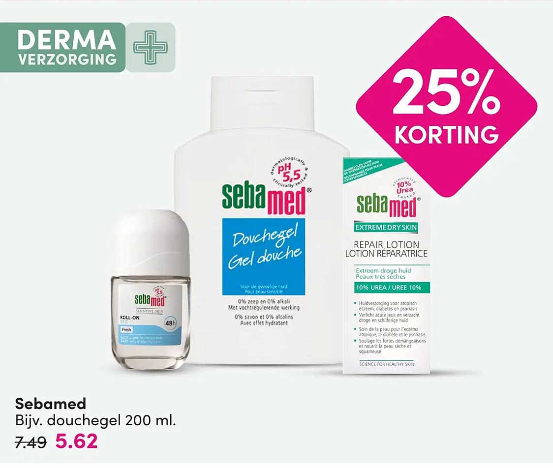 Sebamed Bijv. douchegel 200 ml. 25% KORTING