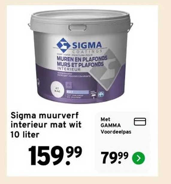 Sigma muurverf interieur mat wit 10 liter