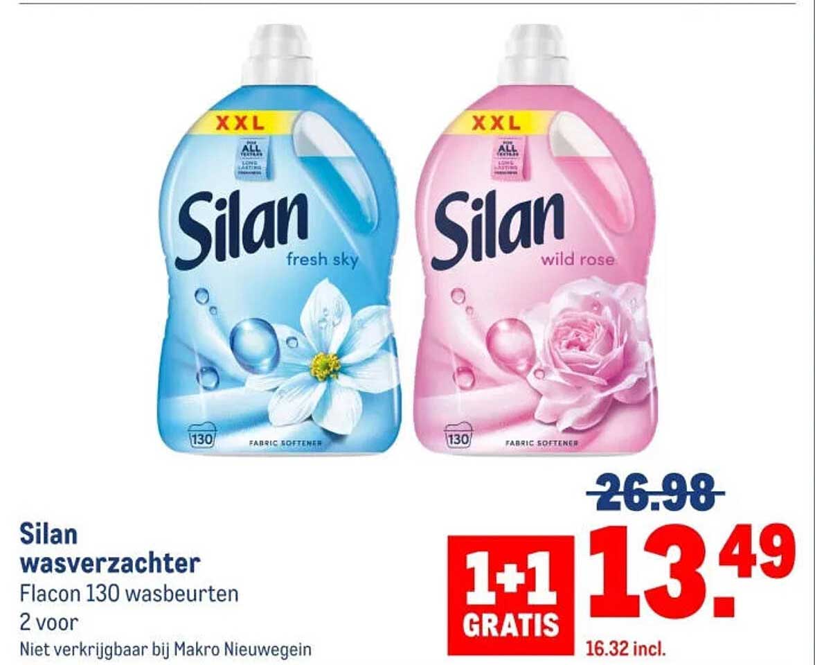 Silan wasverzachter 1+1 GRATIS
