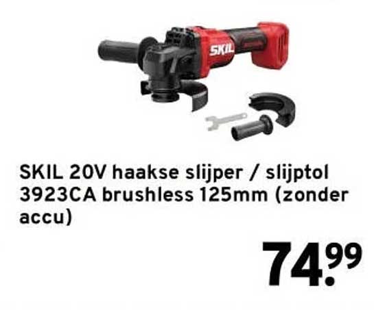 SKIL 20V haakse slijper / slijptol 3923CA brushless 125mm (zonder accu)