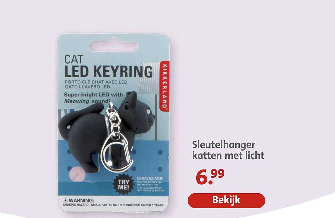 Sleutelhanger katten met licht