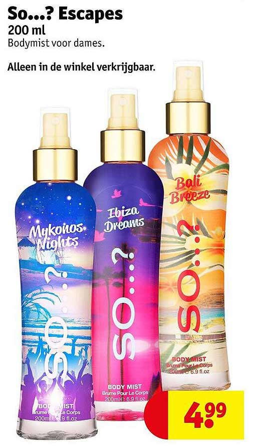 So...? Escapes 200 ml Bodymist voor dames