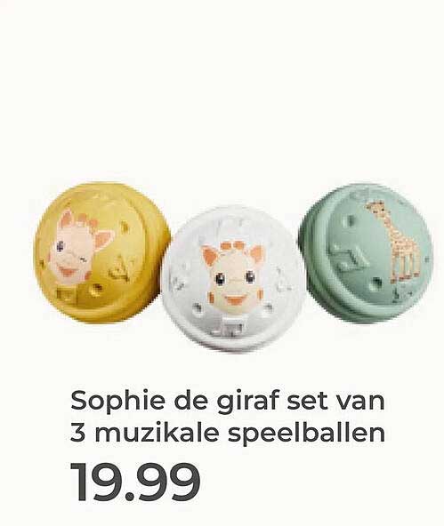 Sophie de giraf set van 3 muzikale speelballen