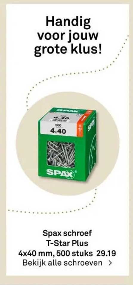 Spax schroef T-Star Plus 4x40 mm, 500 stuks