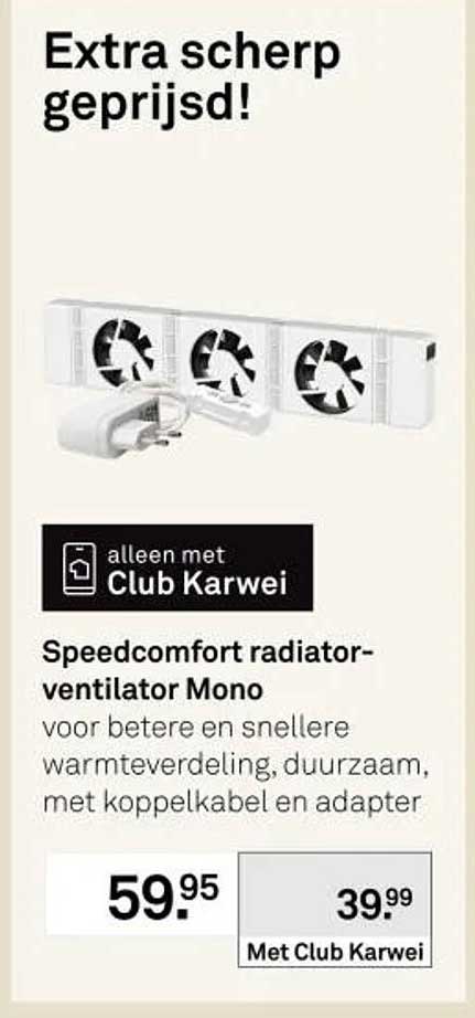 Speedcomfort radiator-ventilator Mono