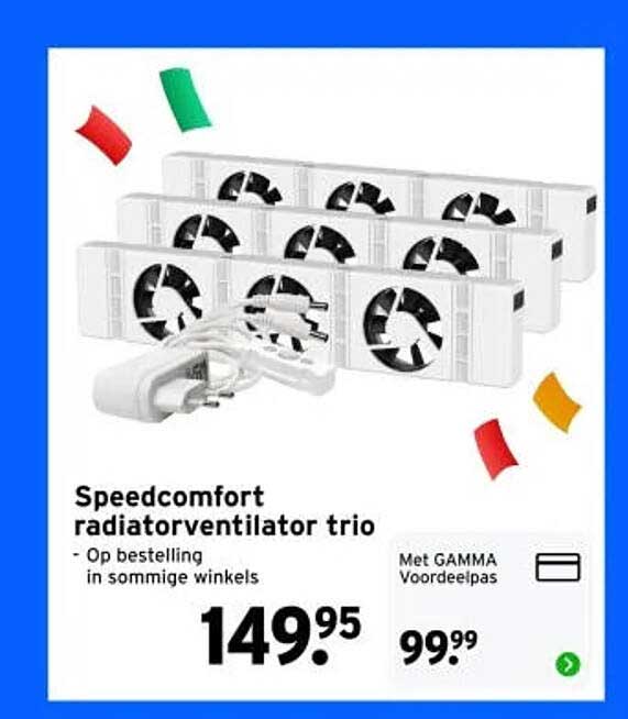 Speedcomfort radiatorventilator trio - Op bestelling in sommige winkels