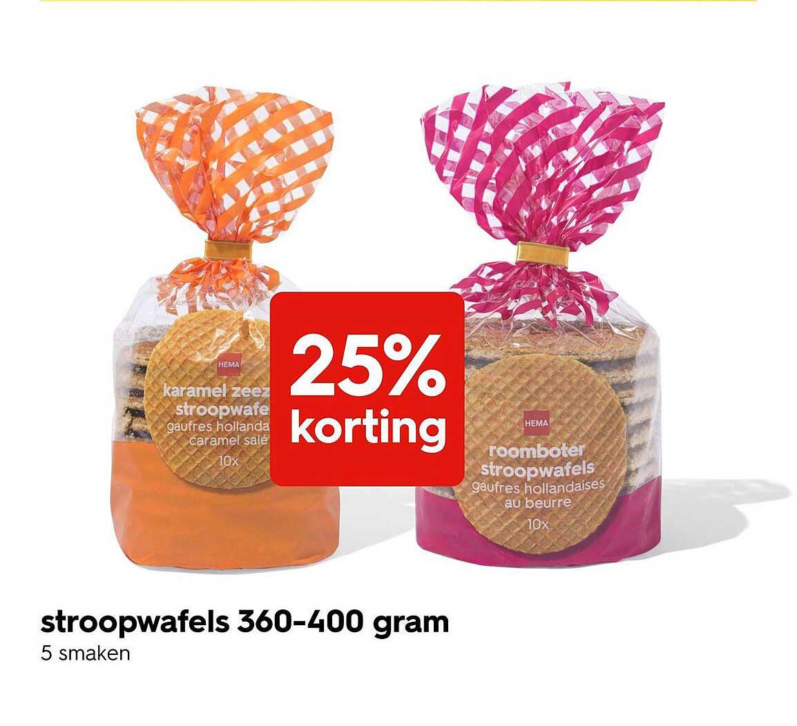 stroopwafels 360-400 gram 25% korting