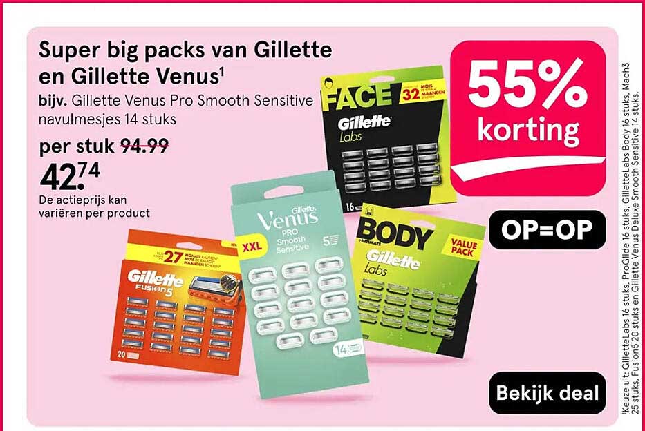 Super big packs van Gillette en Gillette Venus