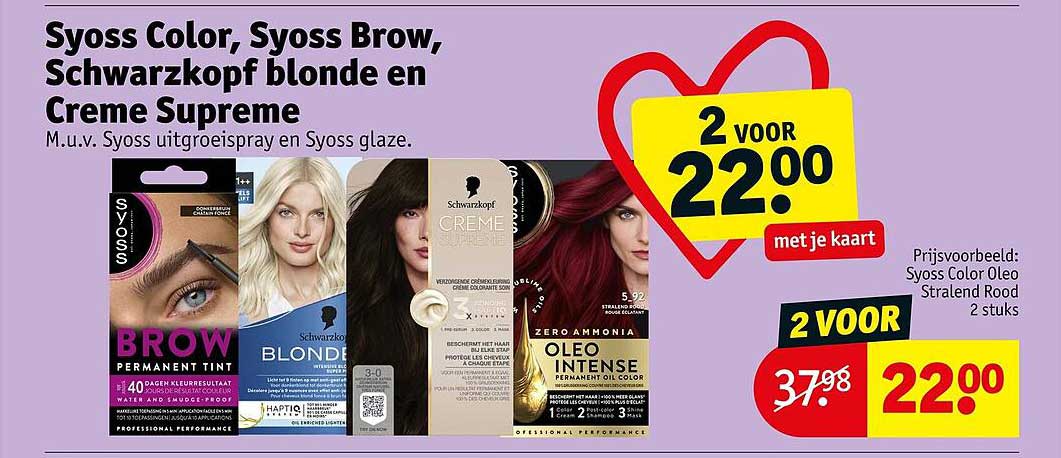Syoss Color, Syoss Brow, Schwarzkopf blonde en Creme Supreme
