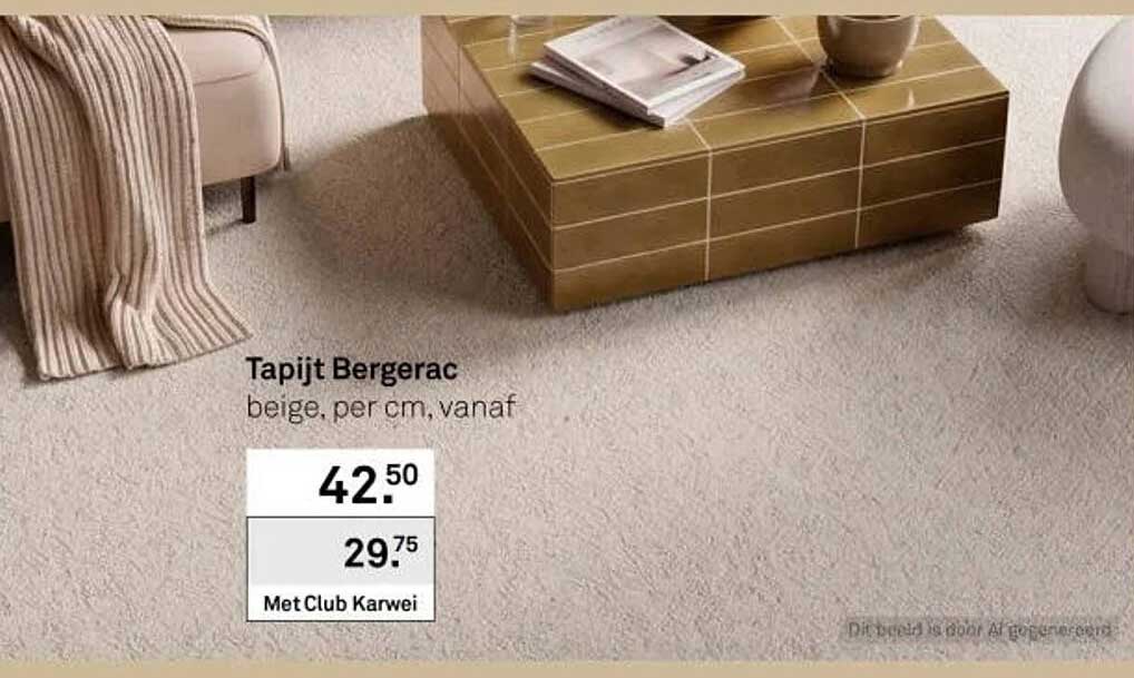 Tapijt Bergerac beige, per cm, vanaf