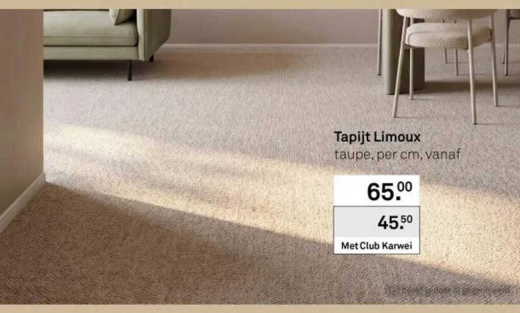 Tapijt Limoux taupe, per cm, vanaf